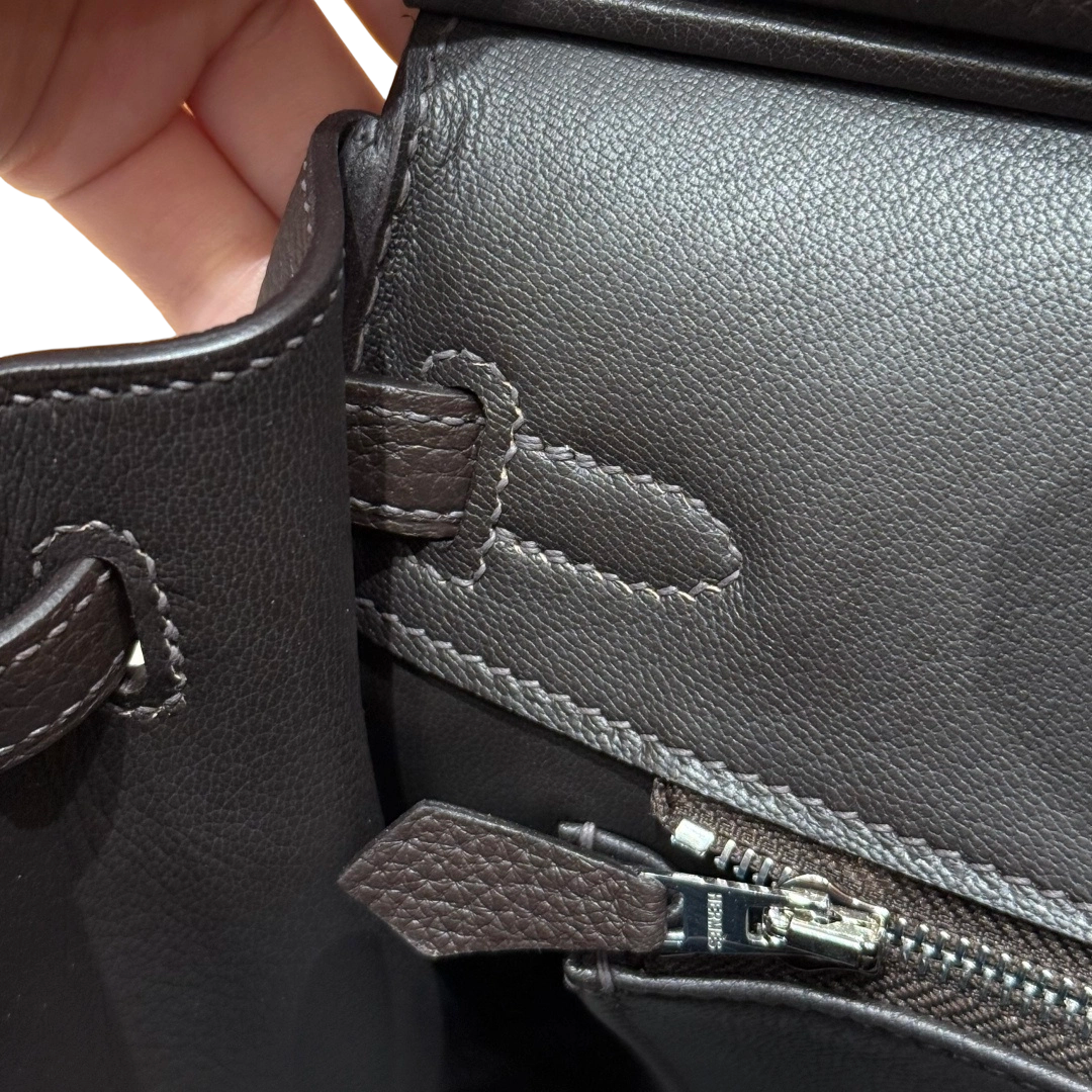 Birkin  Togo – Ebony Brown | Palladium