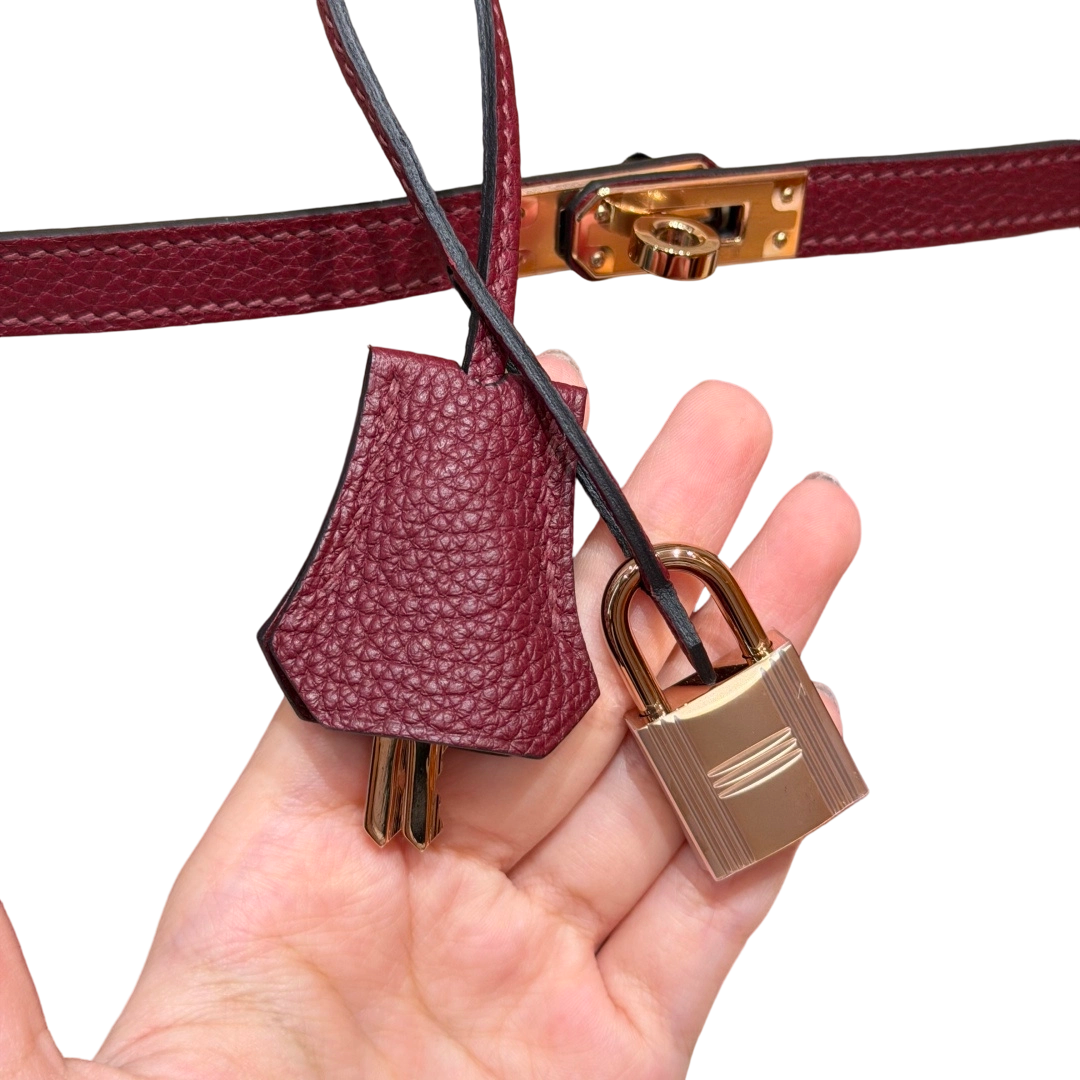 Birkin  Togo – Bordeaux Red | Rose Gold-Plated