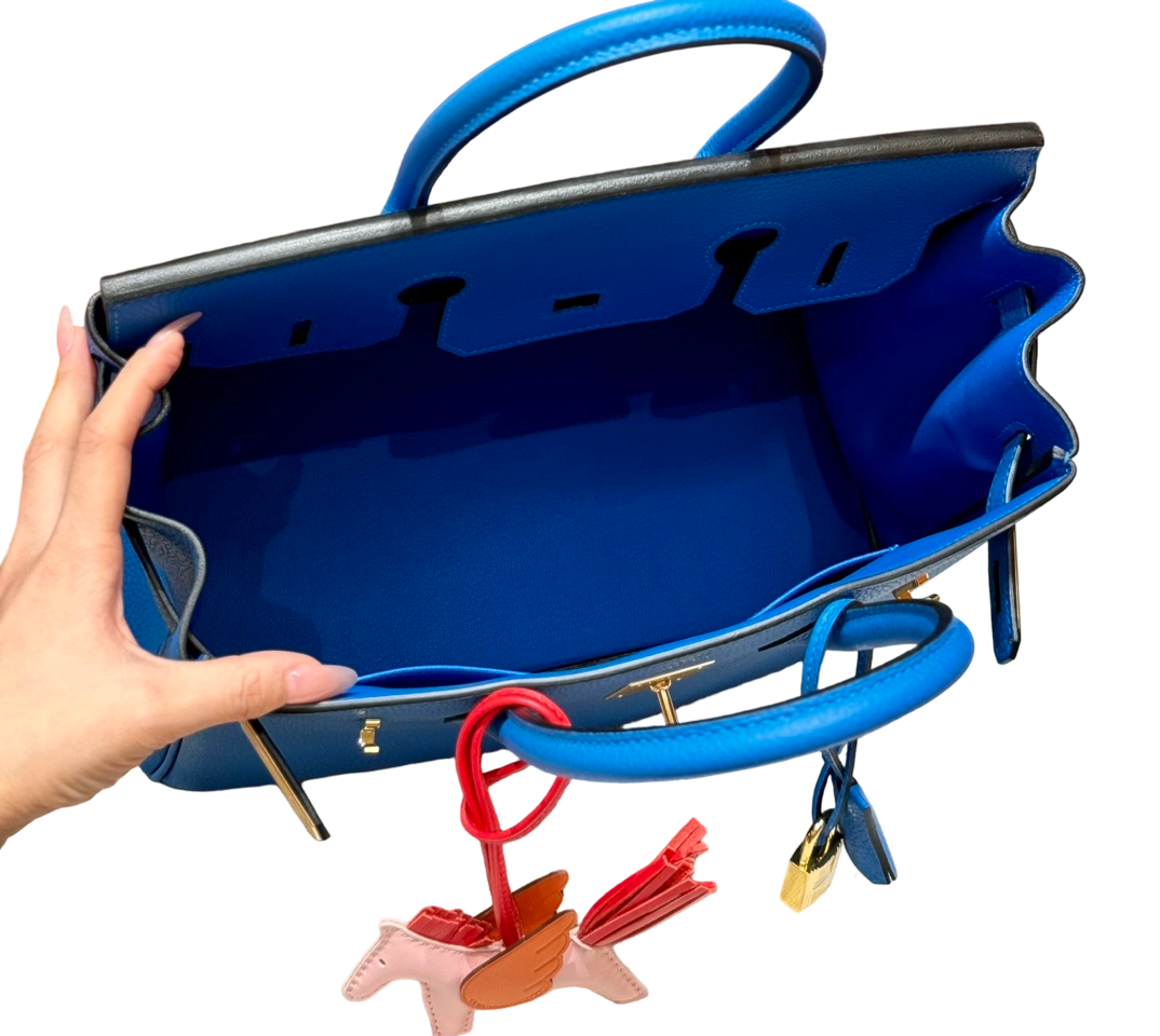 Birkin  Togo – Bleu Zanzibar | Gold-Plated