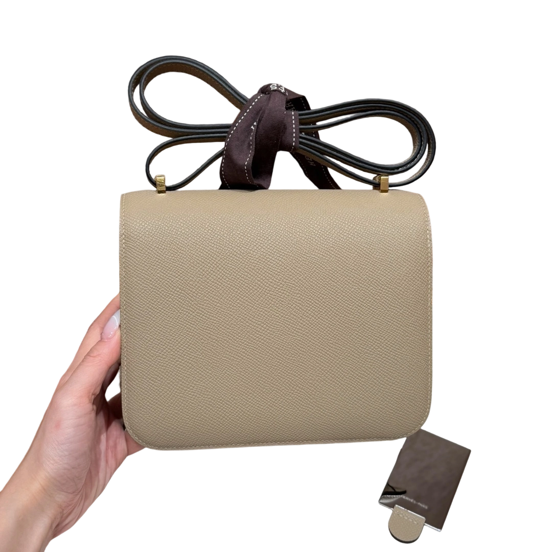 Constance  Epsom – Trench Grey | Gold-Plated