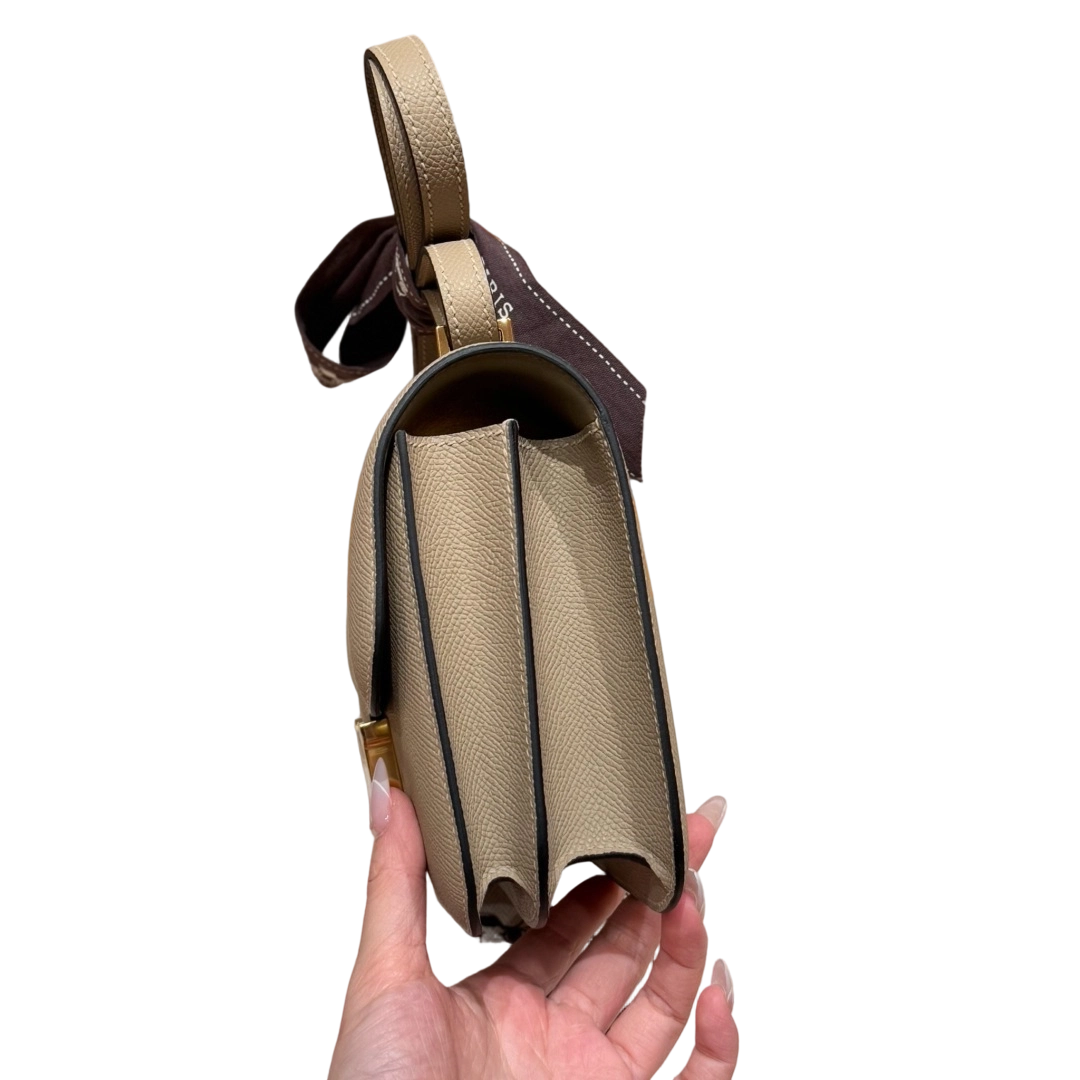 Constance  Epsom – Trench Grey | Gold-Plated