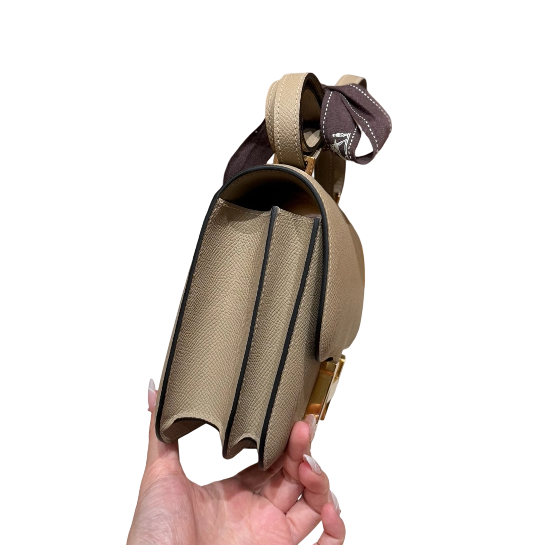 Constance  Epsom – Trench Grey | Gold-Plated