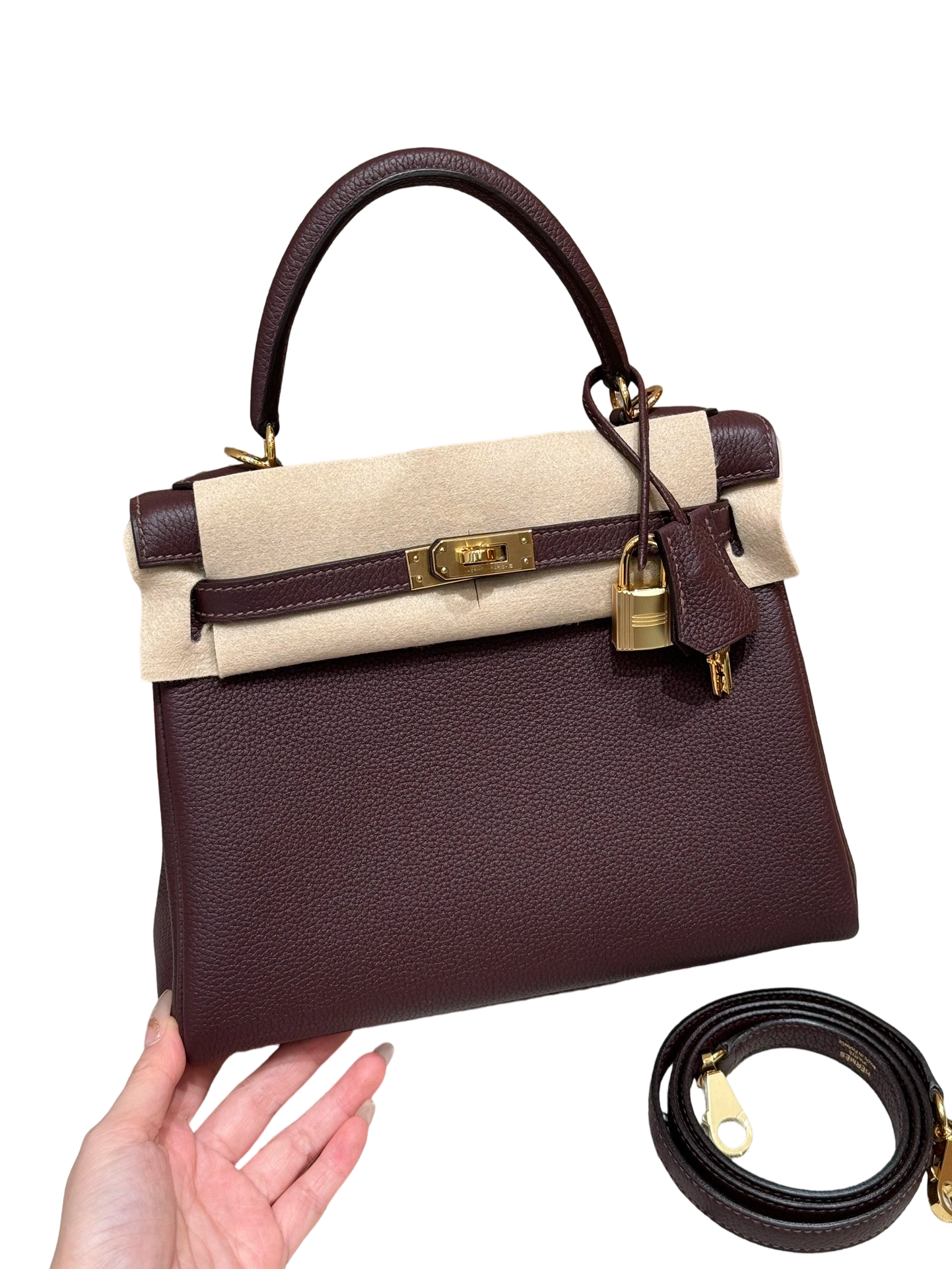 Kelly  Togo – Saddle Red | Gold-Plated