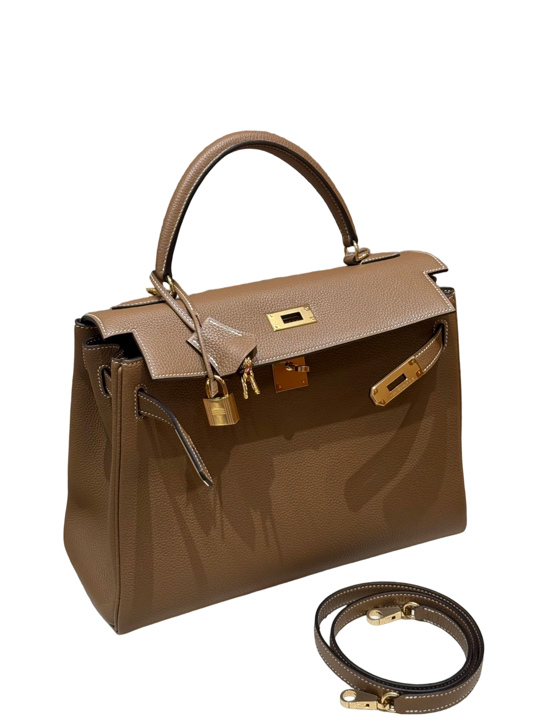 Kelly  Togo – Chestnut Brown | Gold-Plated