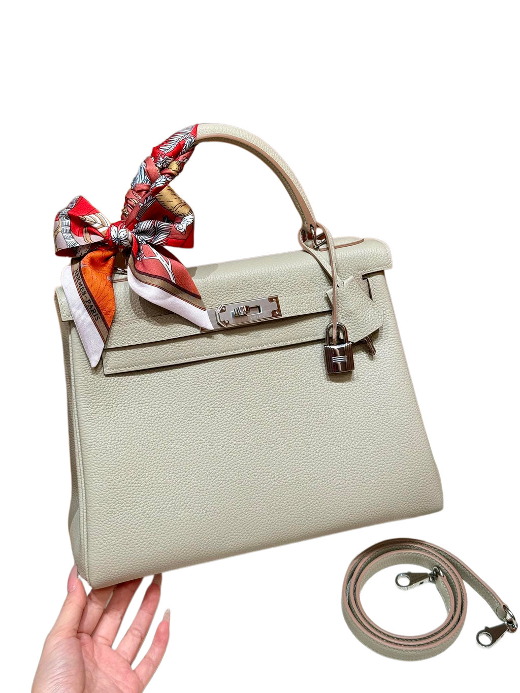 Kelly  Togo – Pearl Grey | Palladium