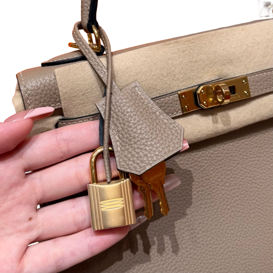 Kelly  Togo – Gris Tourterelle | Gold-Plated