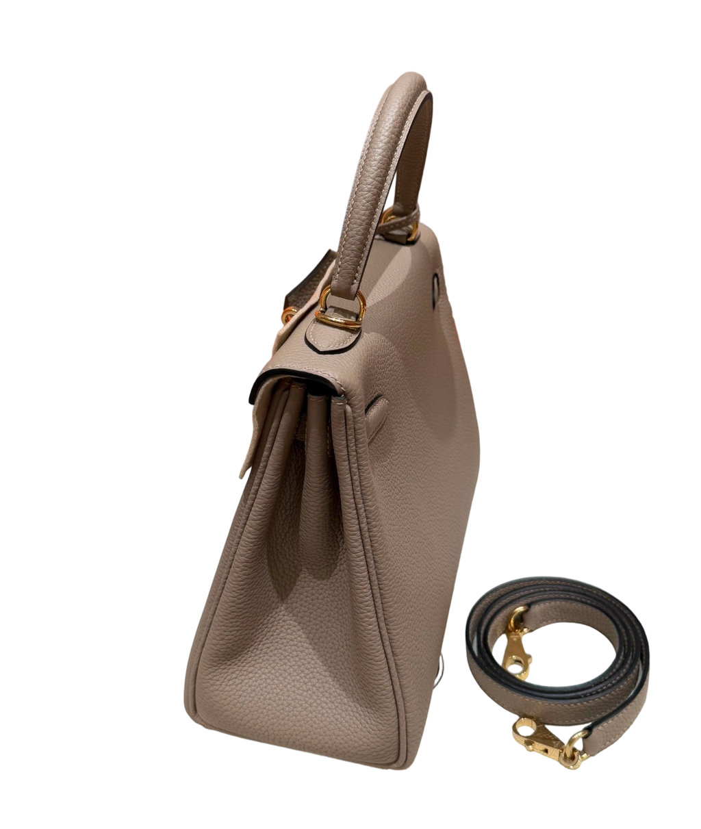 Kelly  Togo – Gris Tourterelle | Gold-Plated