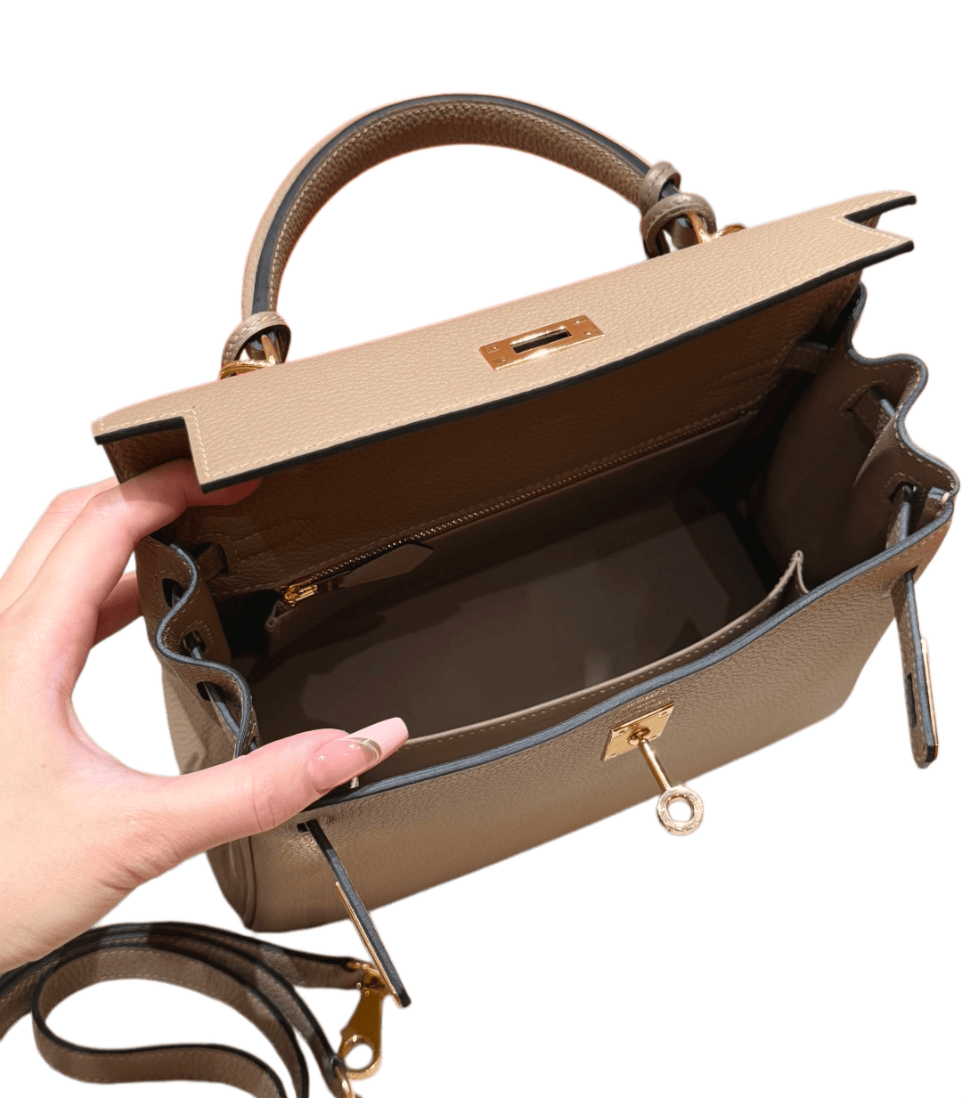 Kelly  Togo – Gris Tourterelle | Gold-Plated