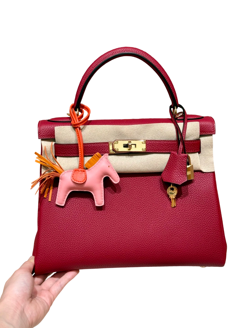 Kelly  Togo – Rouge Grenat | Gold-Plated
