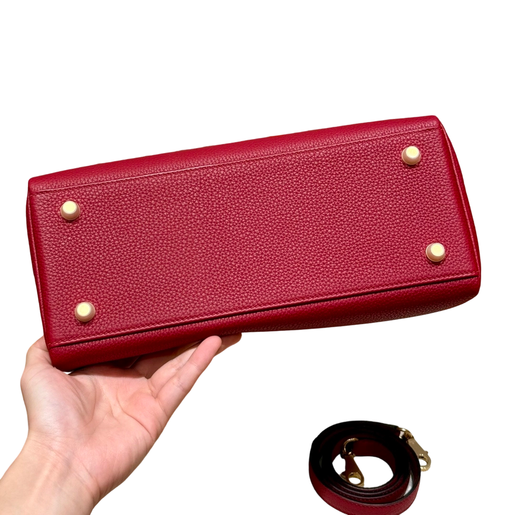 Kelly  Togo – Rouge Grenat | Gold-Plated